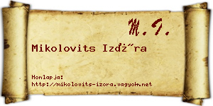 Mikolovits Izóra névjegykártya